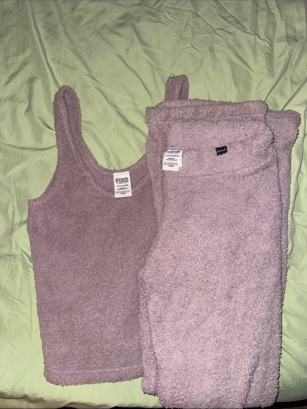 Victoria's Secret Terry Knit Tank and Lounge Pants - Mauve